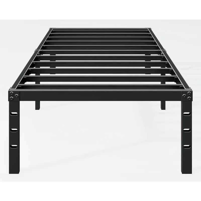No Box Spring Needed, Heavy Duty Twin Bed Frame - Sturdy Metal Platform Twin Size, 74.6"L x 37.6"W x 18"H