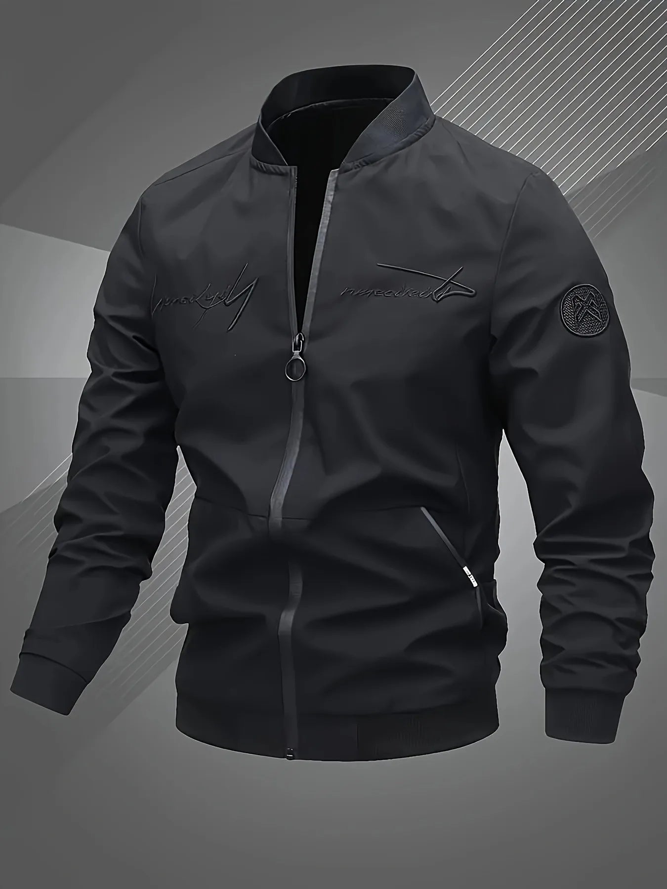 Men's embroidered bomber jacket - stylish design, versatile casual style