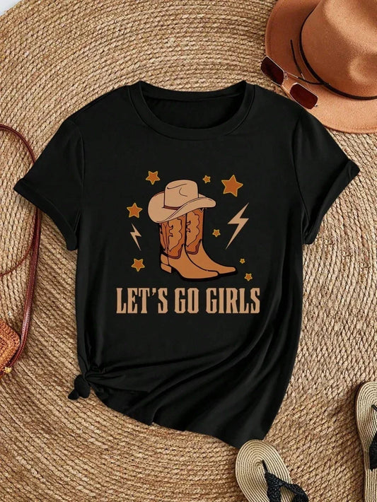 Vintage Cowboy "Let's Go Girls" Women's Short Sleeve T-Shirt