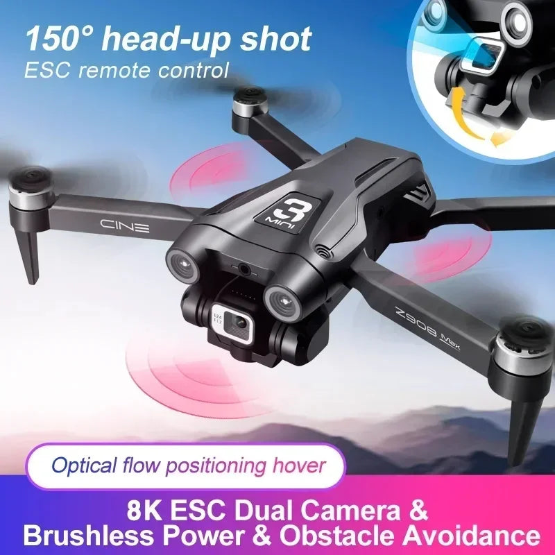 4K Professional WIFI FPV Drone, Obstacle Avoidance Brushless Four-Axis Folding RC Quadcopter