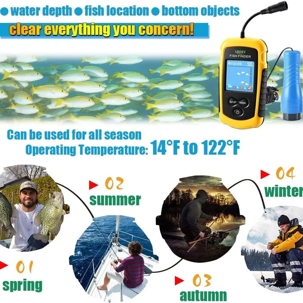 Small Portable Fish Finder, Handheld Fish Finders. Can be used for Ice Fishing
