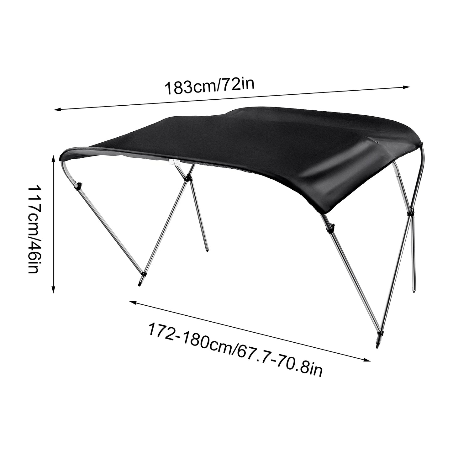 Marine Awning Shelter 2 Person Inflatable Boat Kayak Awning Sun Protection Awning Black