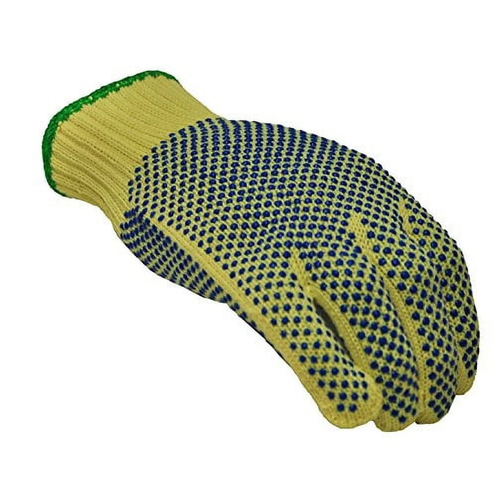 Cut Resistant Kevlar Gloves with PVC Dots Super Grip Safety Cuff Ideal Glass Handling and Cutting