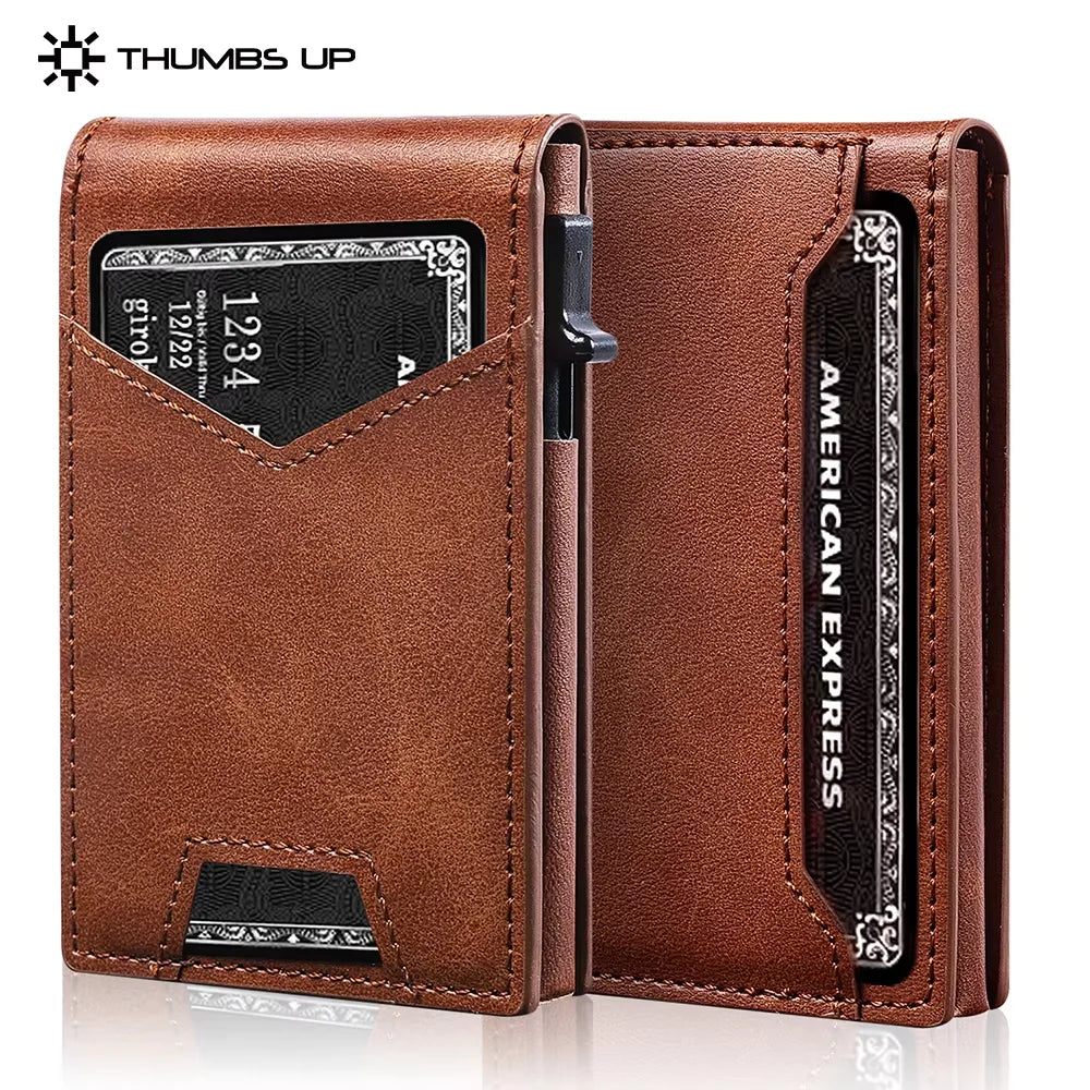 Slim Cardholder for Men, Premium Fabric Wallet with Card Ejector, RFID Blocking Front Pocket Stylish Design