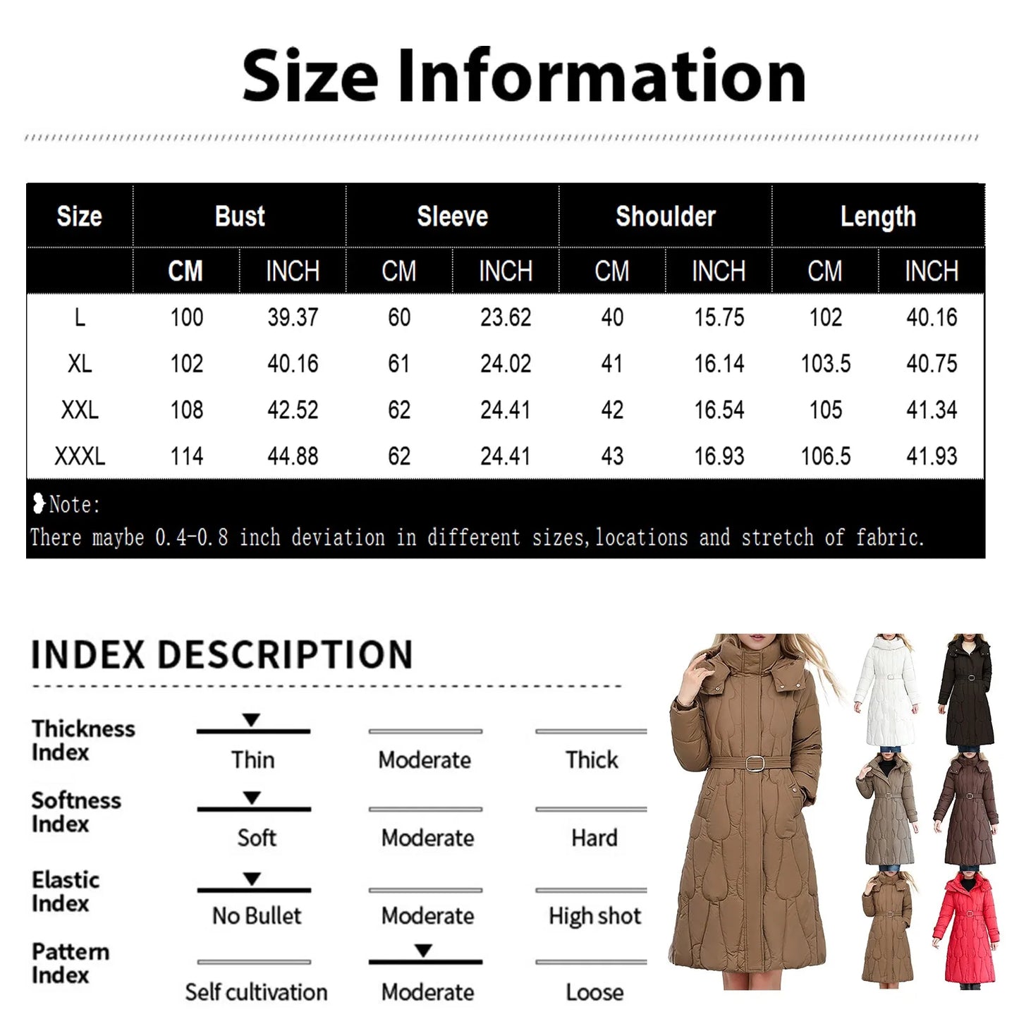 Knee Length Cotton Jacket For Women, Loose And Thickened Overcoat