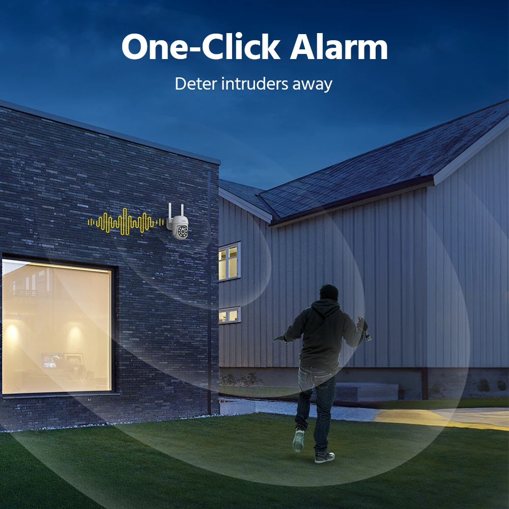 5MP Wifi surveillance camera, 12 inch LCD 2.4G / 5.8G PTZ wifi security cameras PIR color night vision Outdoor wifi camera