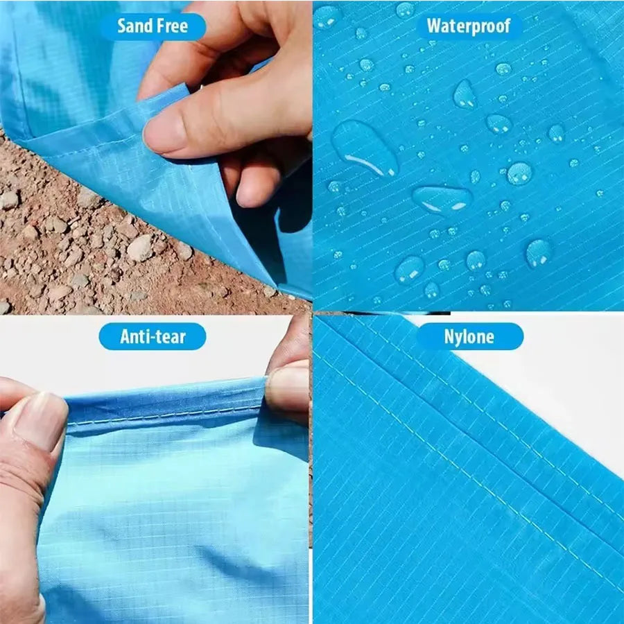 Beach Blanket, Waterproof and Sand proof. Large 2-3 Adult, Light Mat for Travel, Camping, Beach. 83" x 79"
