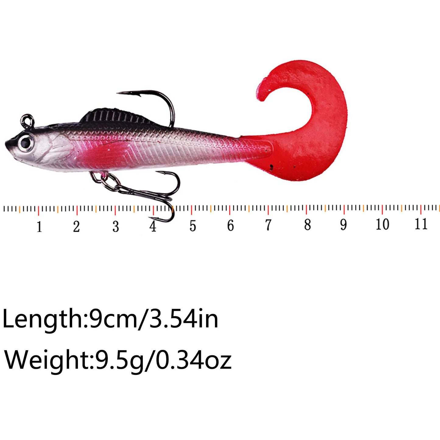 6PCS Artificial Fishing Tackle, Soft Silicone Swimbait