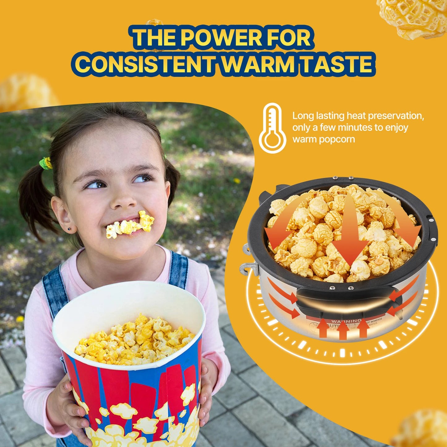 4O oz Popcorn Maker, Commercial Popcorn Machine. Countertop Popcorn Maker, 1.5 Gal per Batch