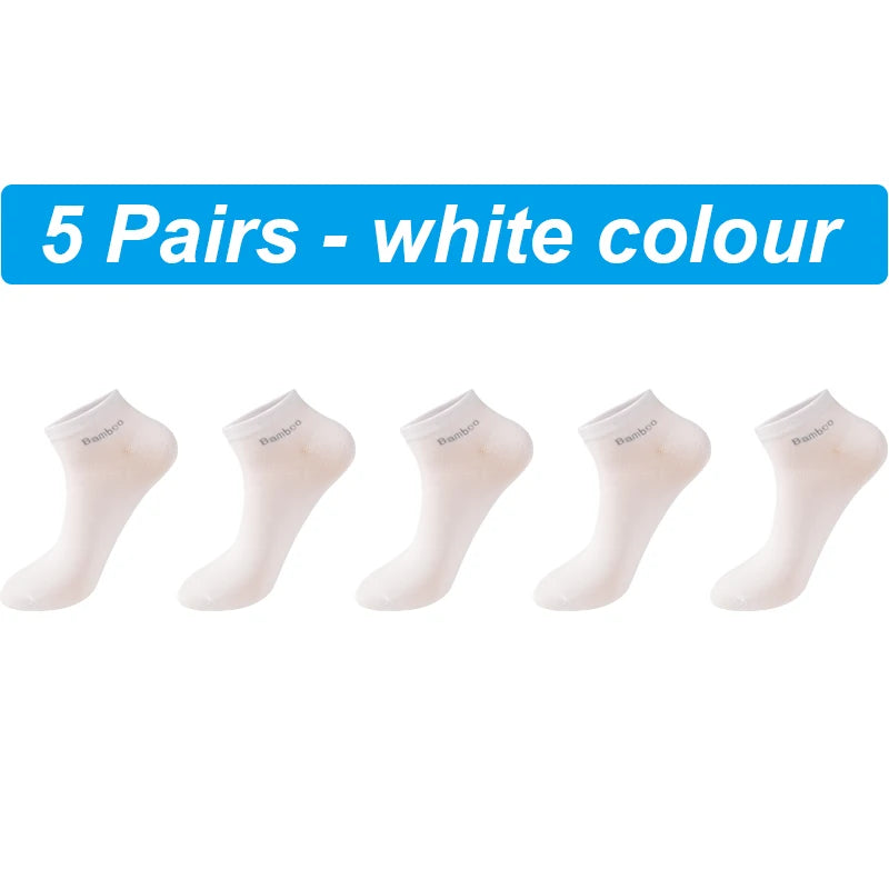 5 Pairs High Quality Men Bamboo Fiber Socks, Short Summer Breathable. Anti-Bacterial Ankle Socks size 6 to 12