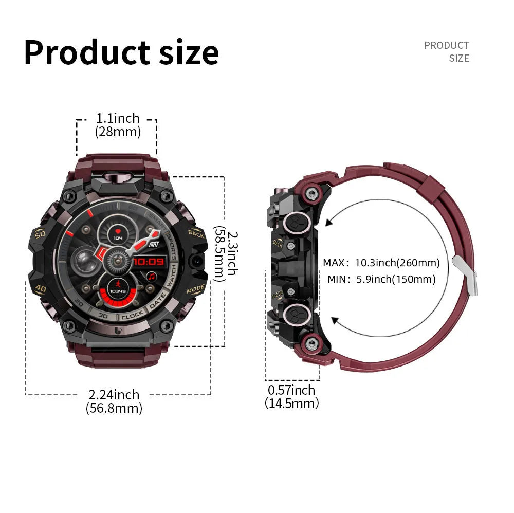 Rugged Sport Android Smart Watch, Phone, Dual Camera Video Calls,  Wifi Fitness 4G Watch, Round Screen