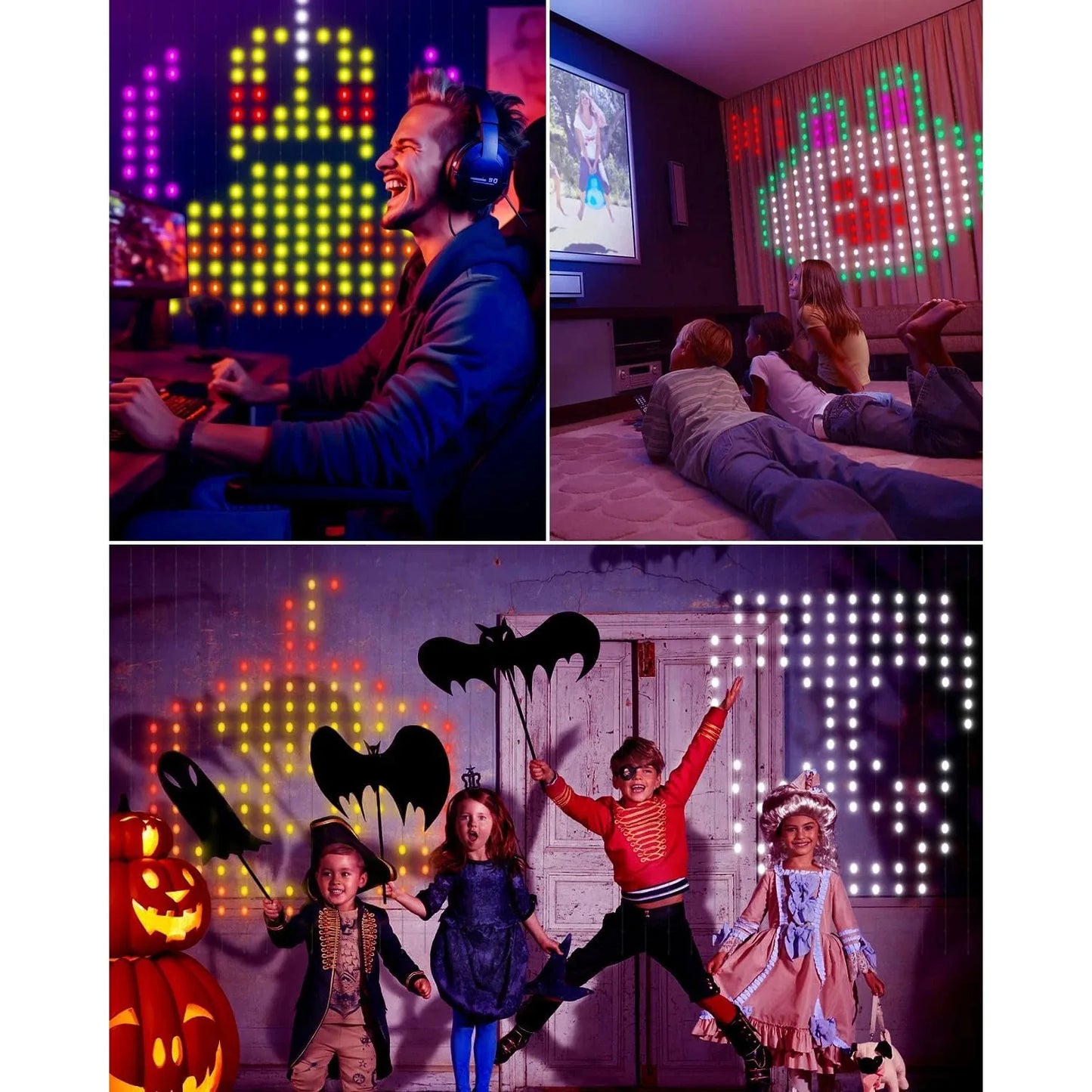 Smart LED Curtain Light, APP Control RGB Dimmable DIY Pattern. Music Ambient Lighting For Home Holiday Party, Decoration