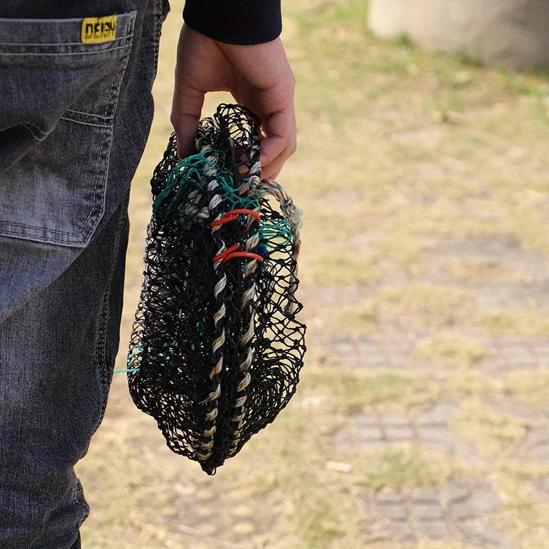 Ackibbik 1pc Crab Trap Minnow Trap Fishing Bait Traps with 10m Hand Rope, Folded Lobster Crawfish Fishing Net Trap