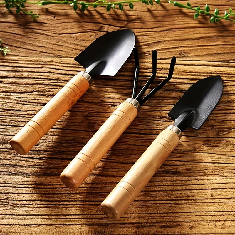 3pcs/set, Garden Tool Set, Rake, Small Shovel, Large Gardening Plant Shovel