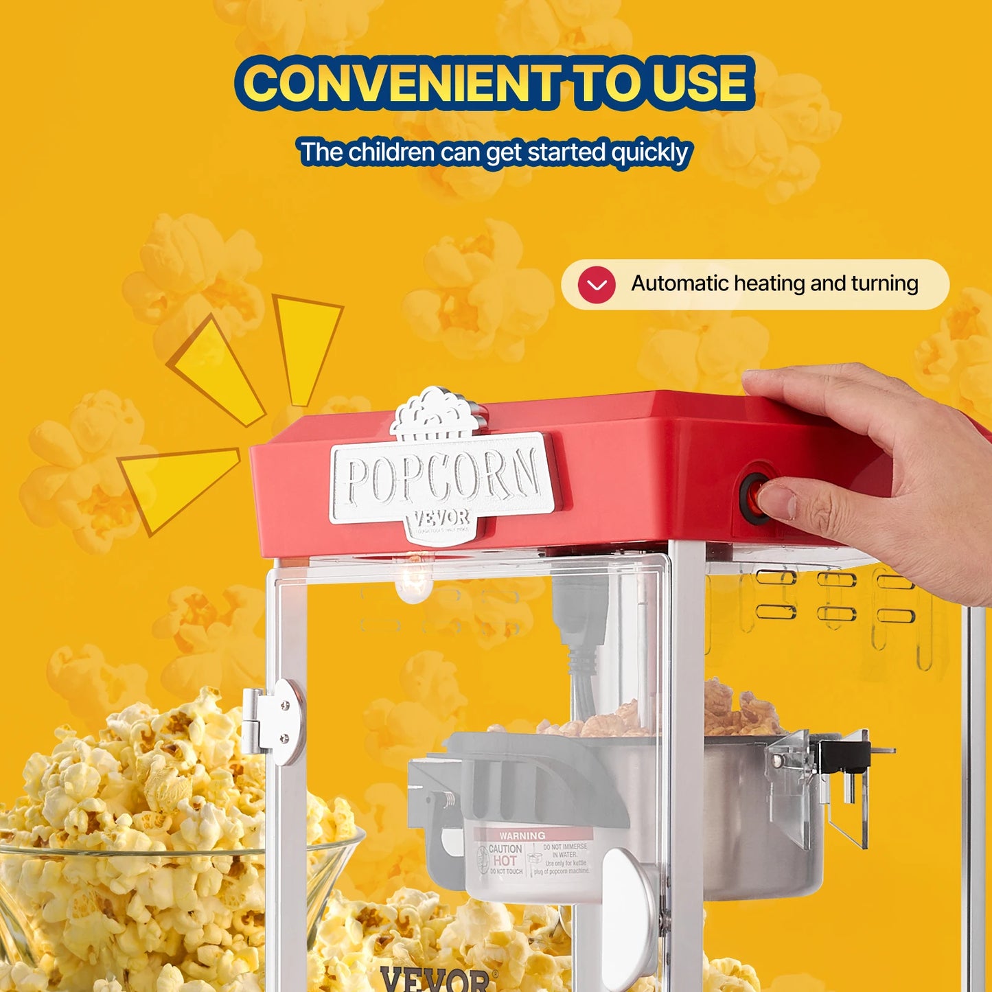 4O oz Popcorn Maker, Commercial Popcorn Machine. Countertop Popcorn Maker, 1.5 Gal per Batch