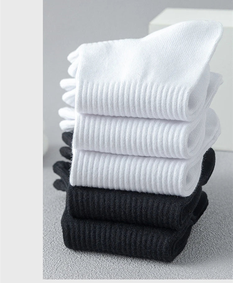 5 Pairs/100% Cotton Men's Socks, Anti-Odor Breathable Sports Socks