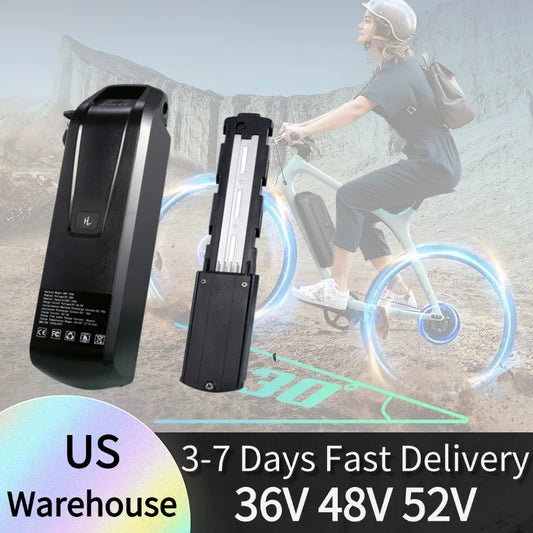 36V 48V 52V Hailong Ebike Battery with Charger Full Capacity 10Ah 15Ah 20Ah Powerful 18650 Lithium Battery Pack