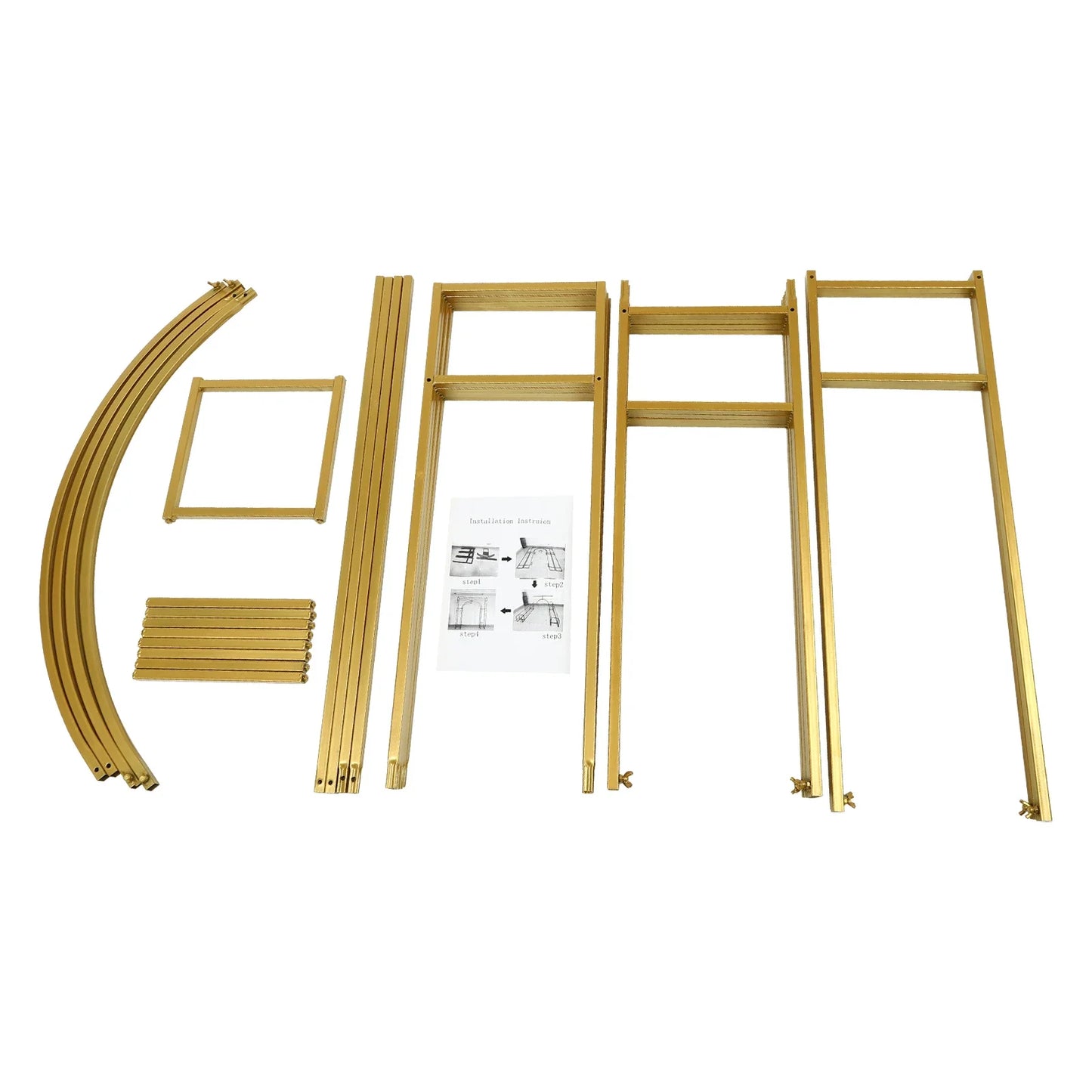 Gold Wedding Arches for Ceremony, Square Metal Balloon Arch Stand, Garden Arbor Frame for Wedding Birthday Party Decoration