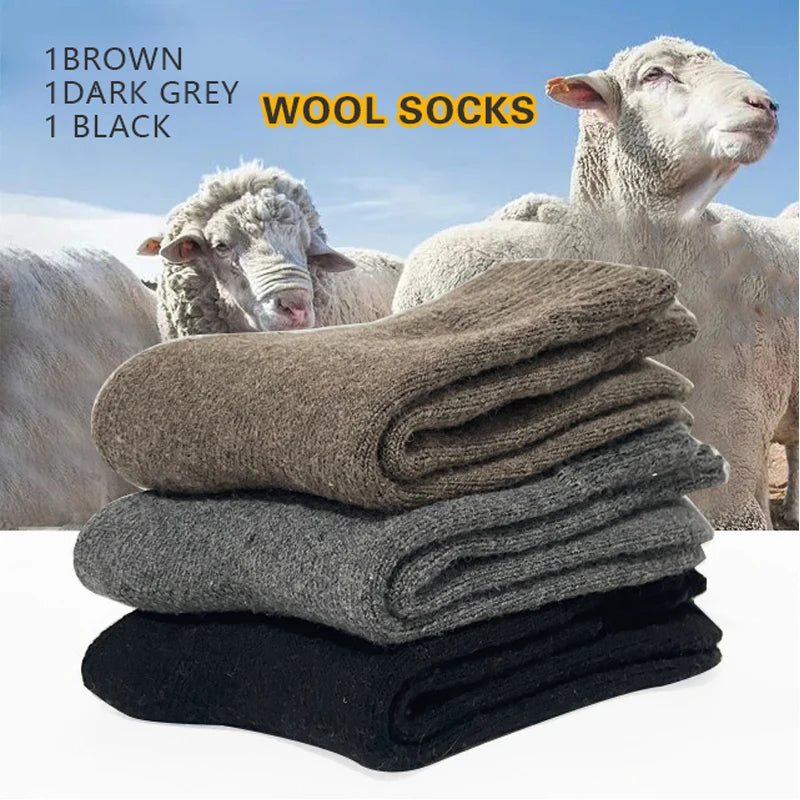 3 Pairs Wool Socks, winter warm Socks