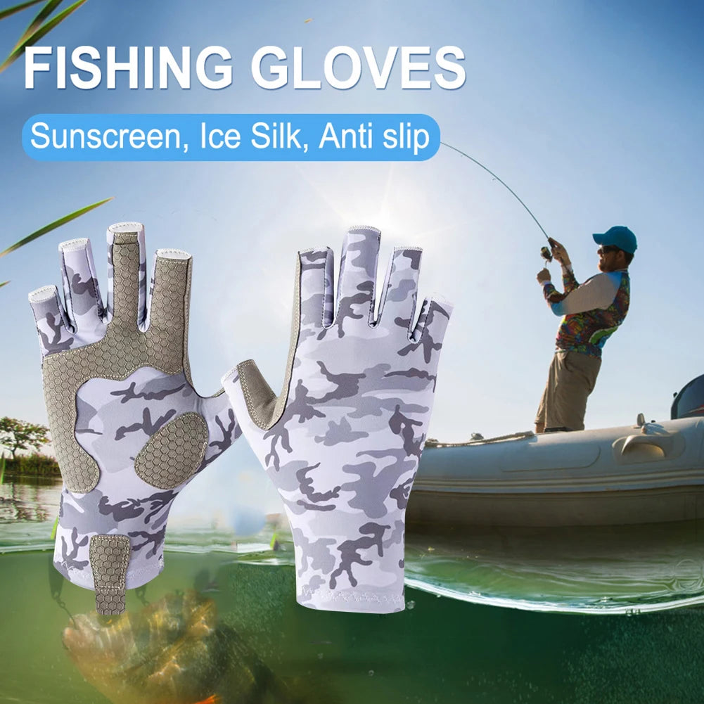 Half Finger Workout Gloves Anti-sting Fingerless Fishing Gloves Wear-resistant Anti-cutting Non-slip