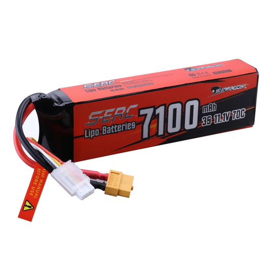 3S Lipo Battery 11.1V XT60 Plug 7100mAh 70C Soft Pack for RC