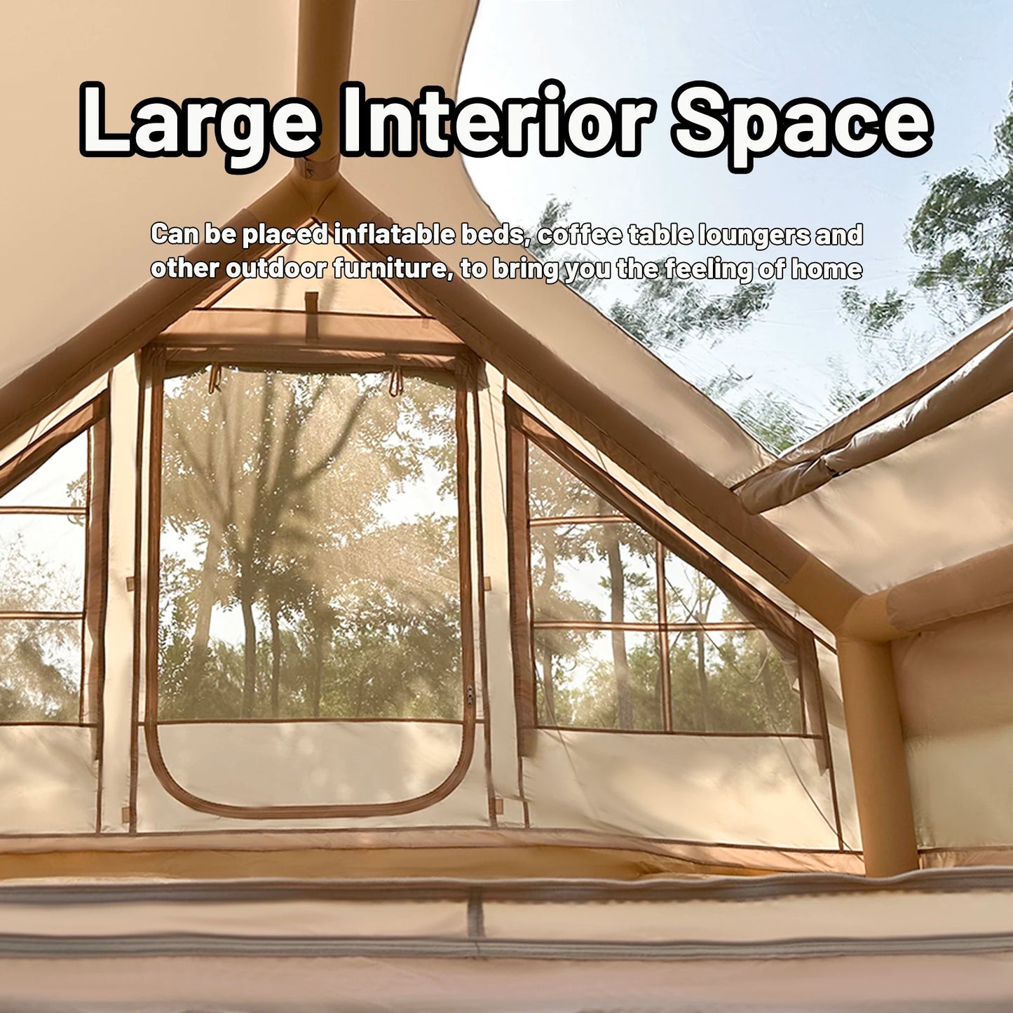 Inflatable Camping Tent, Easy Setup. Waterproof Windproof Outdoor Self-Supporting blow up tent