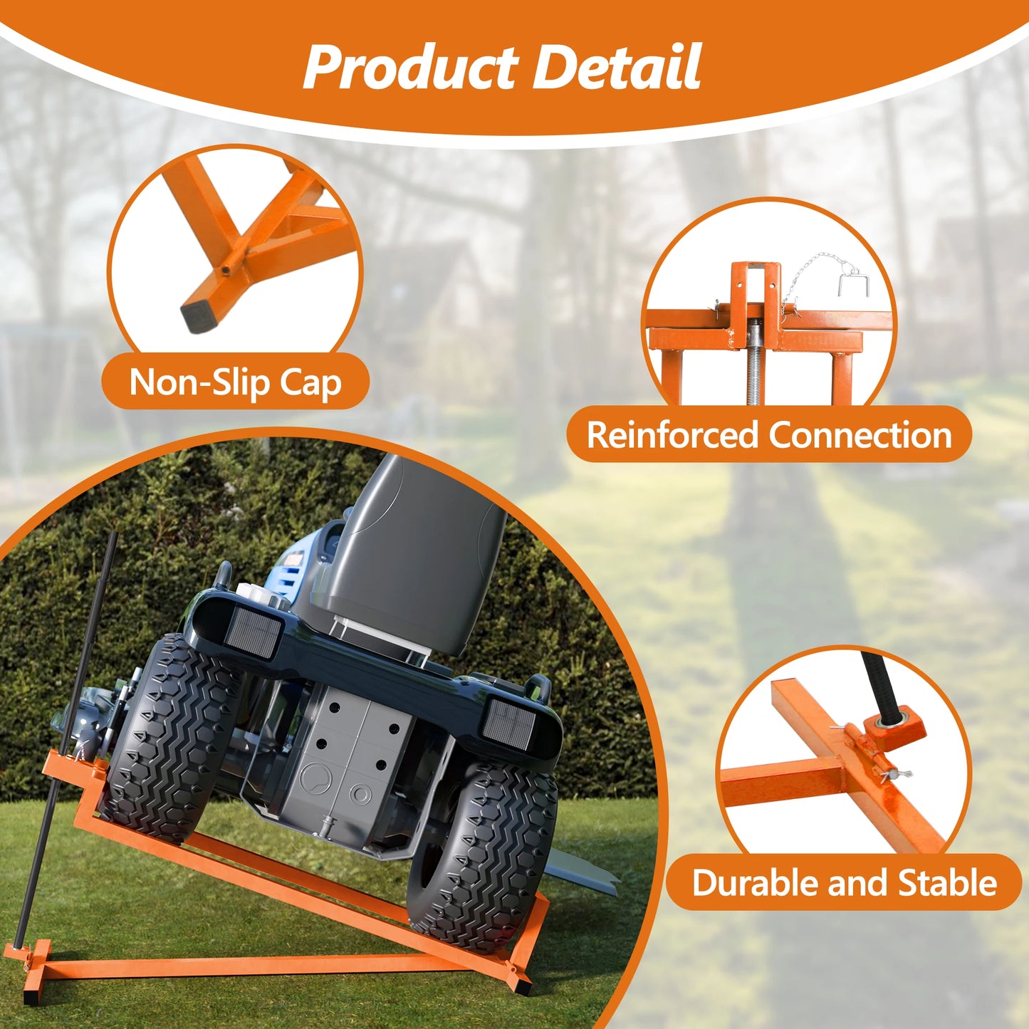 Lawn Mower Lift Jack -Lifting Platform 882 Lbs Capacity for Garden Tractors and Lawn Mowers, Manual Handle (Orange)