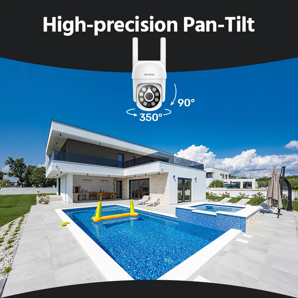 5MP Wifi surveillance camera, 12 inch LCD 2.4G / 5.8G PTZ wifi security cameras PIR color night vision Outdoor wifi camera