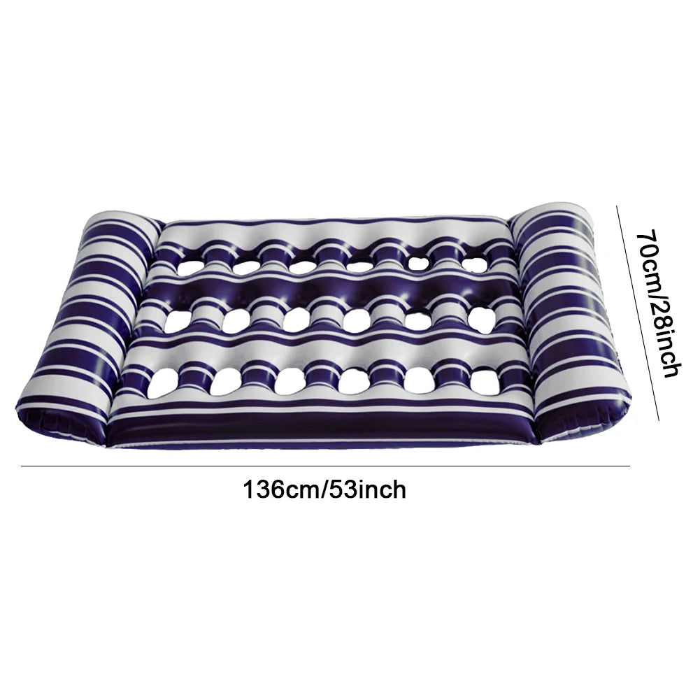 Inflatable Floating Swimming Mattress, PVC Hammock Recliner Chair, Foldable Floating Lounger