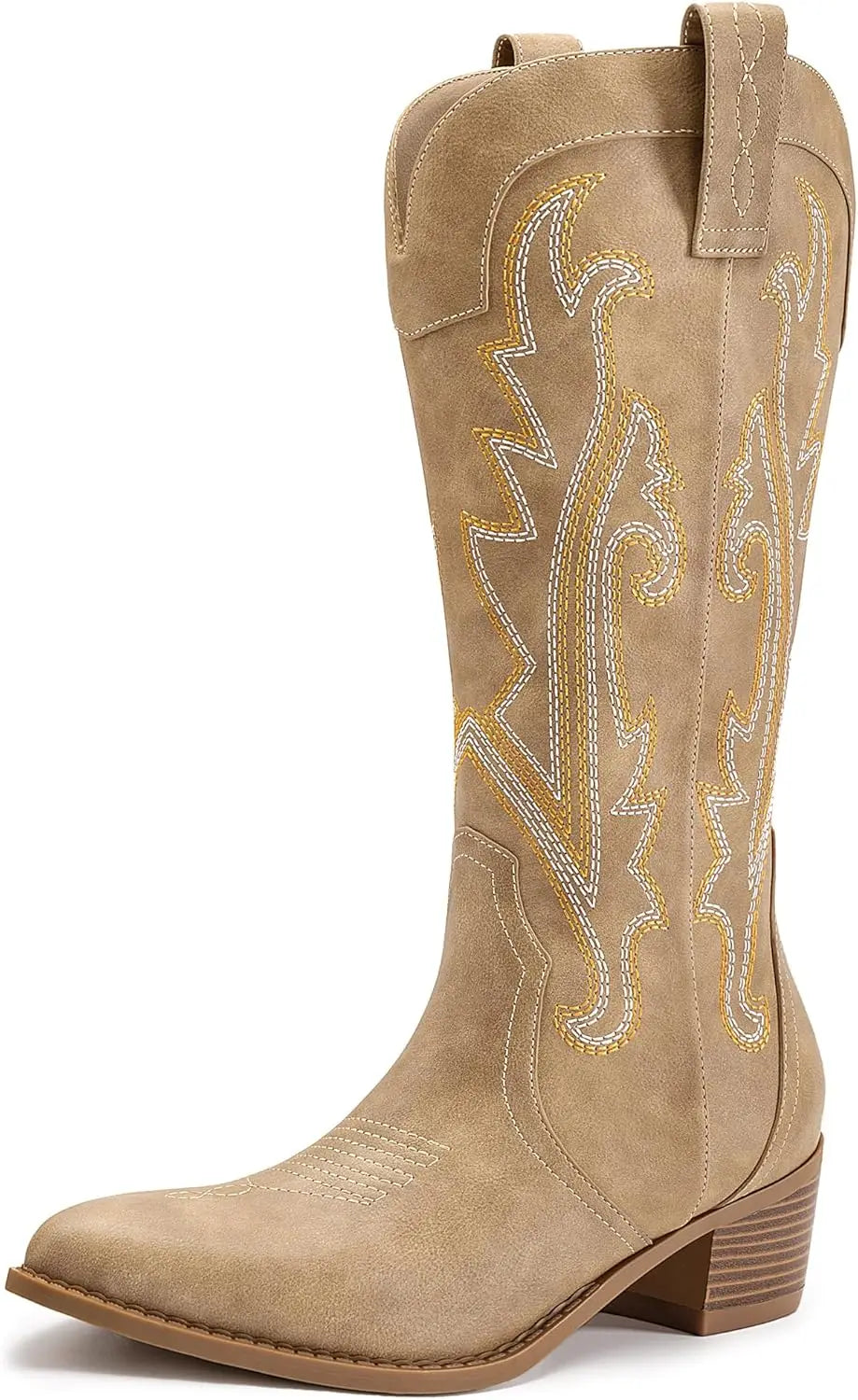 Women's Western Cowgirl Boots Fashion Embroidered Pointed Toe