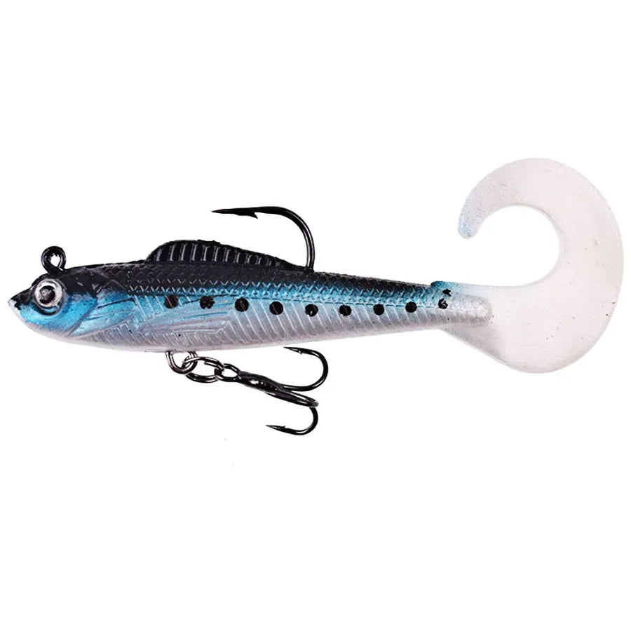 6PCS Artificial Fishing Tackle, Soft Silicone Swimbait
