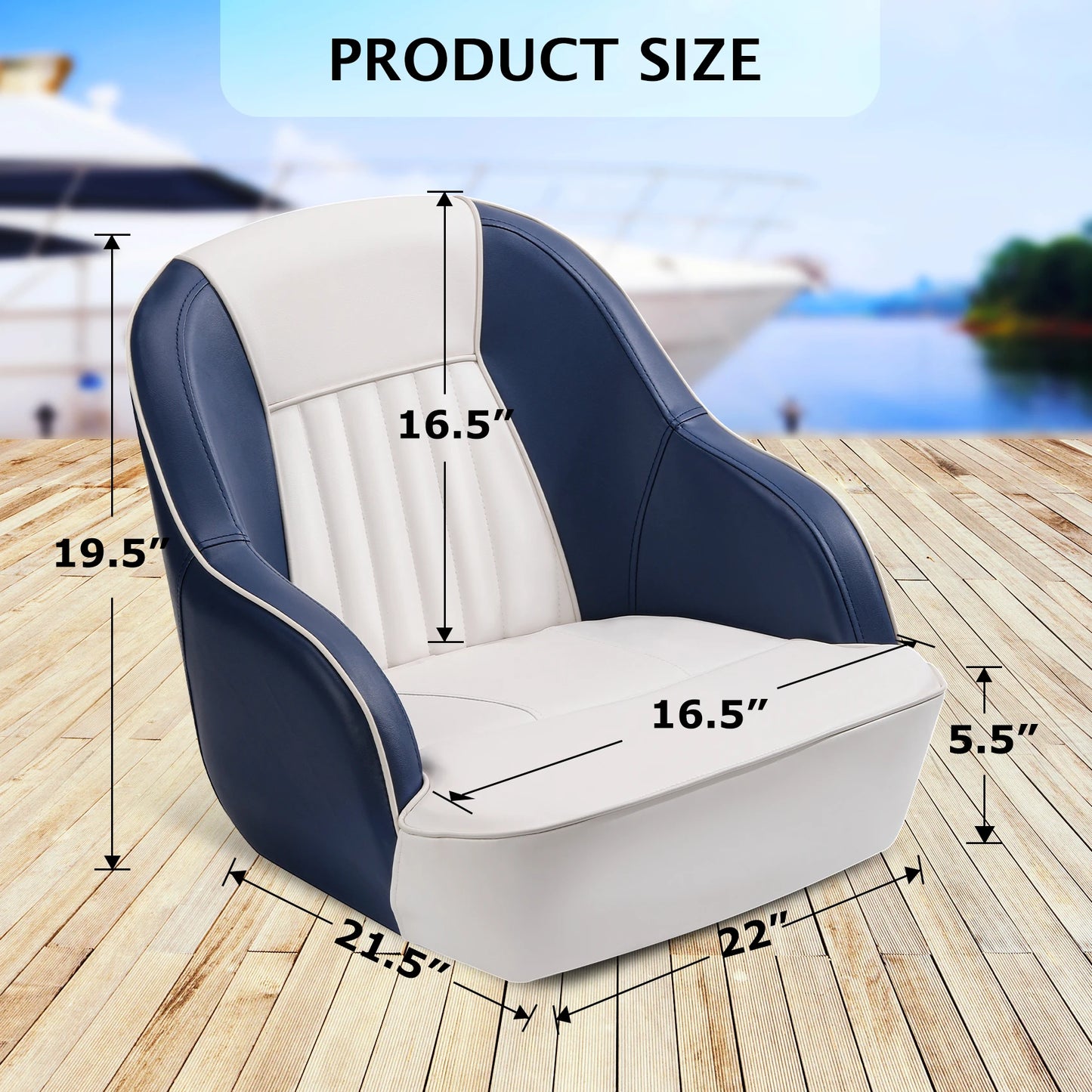 Captain Bucket Seat,  Boat Seat with Thickened Sponge Padding