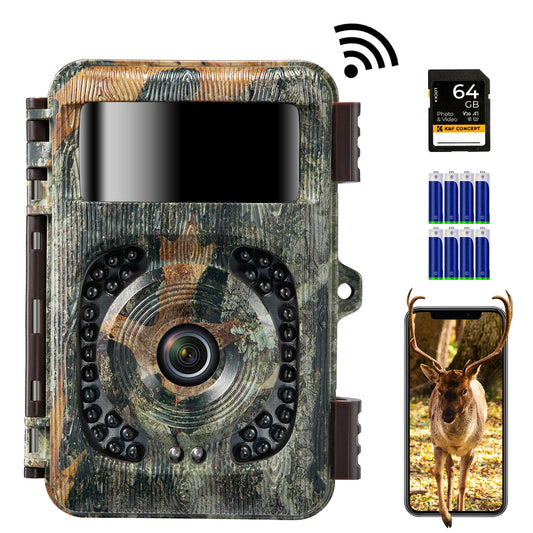 4K Wi Fi Trail Camera, 48MP Game Camera with 0.2s Trigger, 120° Detection Starlight Night Vision. Waterproof Camera