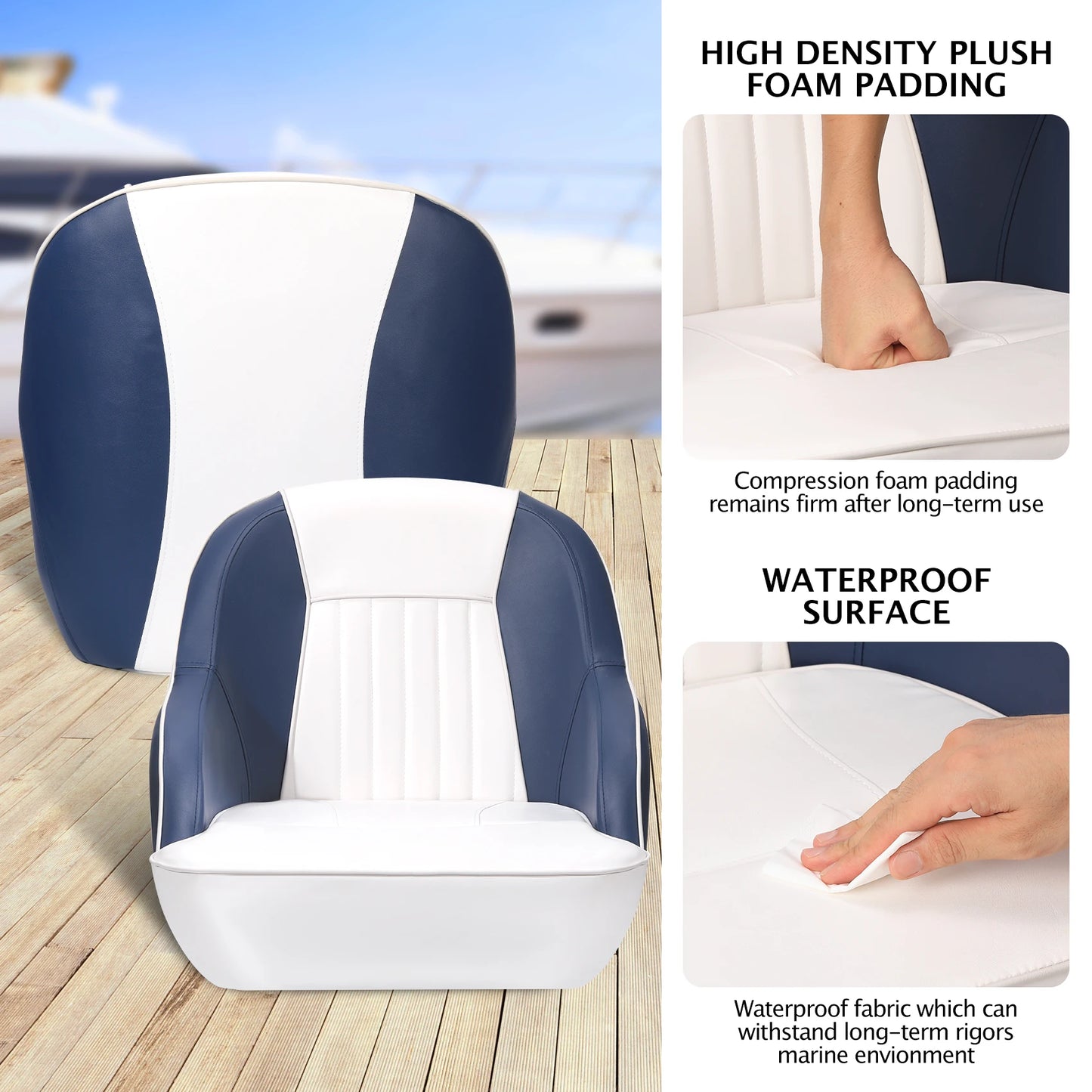 Captain Bucket Seat,  Boat Seat with Thickened Sponge Padding