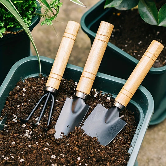 3pcs/set, Garden Tool Set, Rake, Small Shovel, Large Gardening Plant Shovel