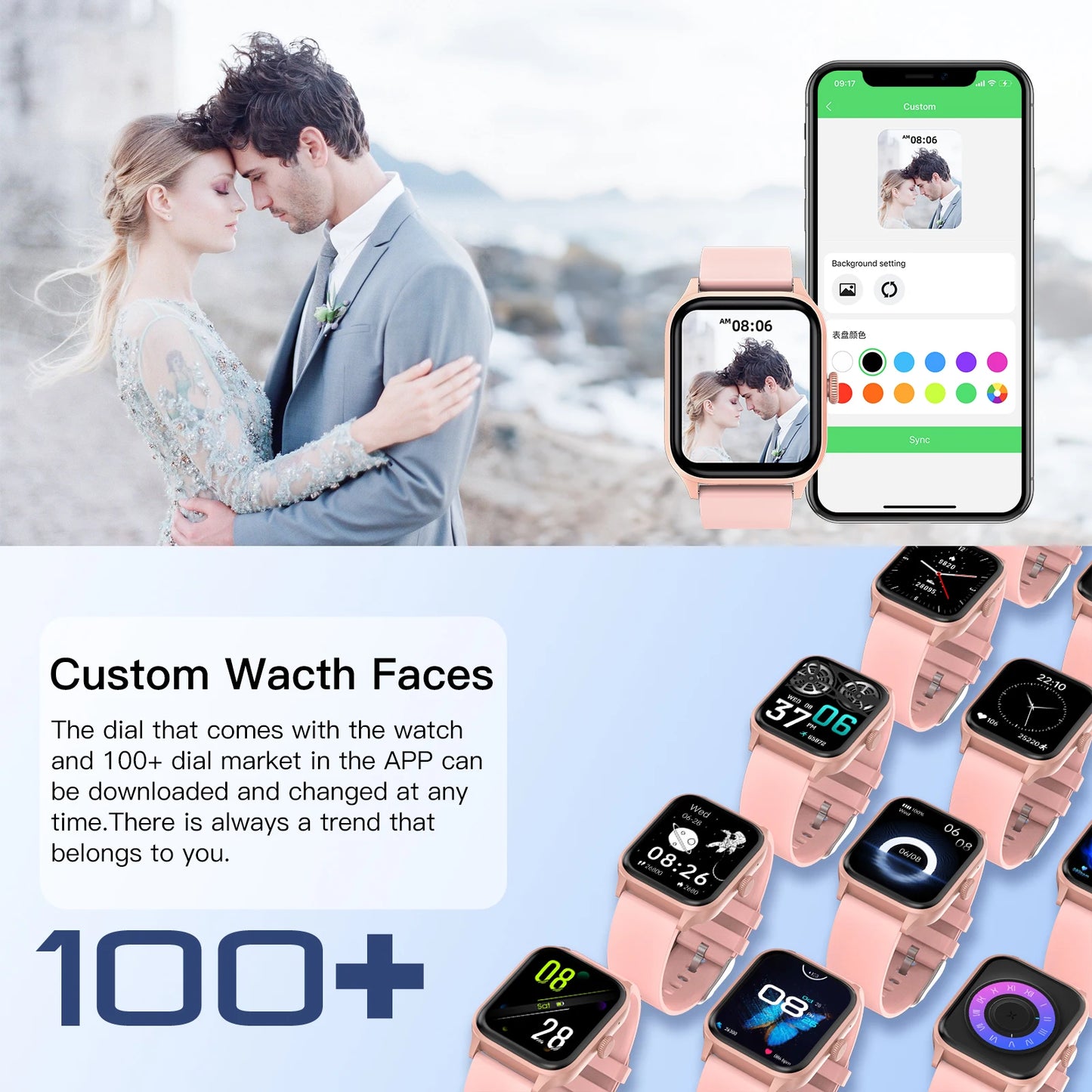 Smart Watch for men women (Answer/Make Calls), 1.85Inch Wireless Calling Smartwatch with Rotary Button, Activity Tracker