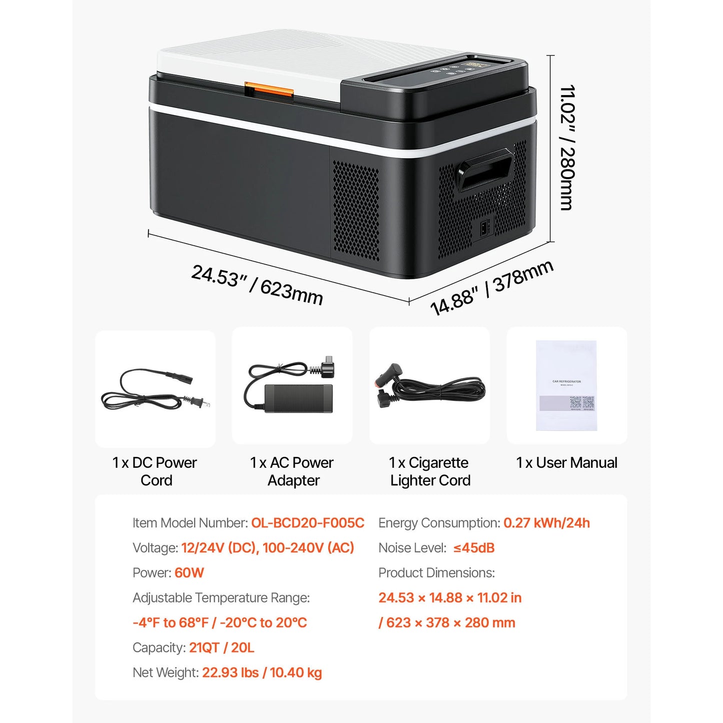 20L 22L 35L 45L 55L Car Refrigerator Mini Fridge, Freezer. Portable Compressor Cooler DC 110-240V