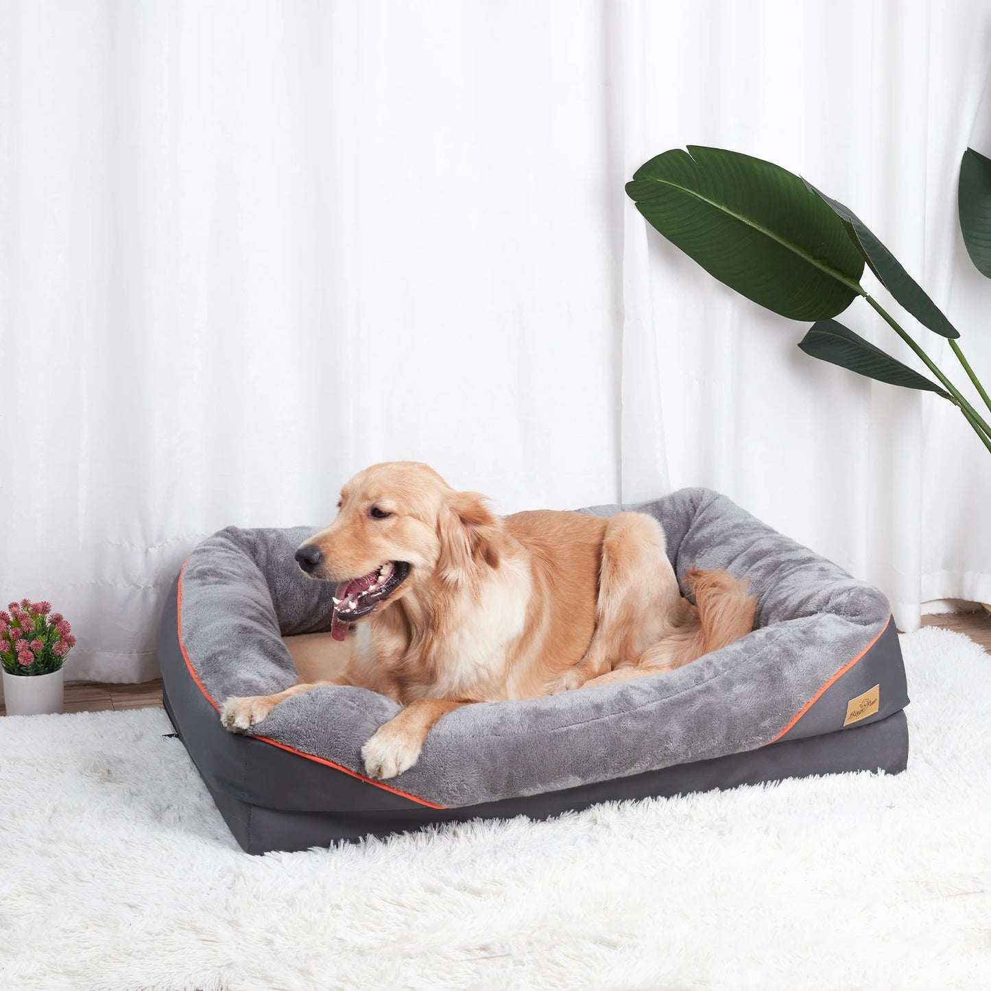 Large Dog Bed Soft Comfortable Anti Allergy Warm Fleece Removable Washable, Waterproof