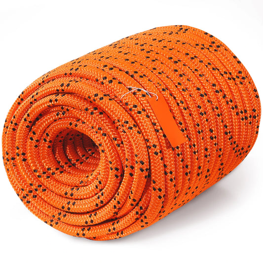 220ft Dual-Weave Polyester Rope 48-Strand Outdoor Accessories Emergency Cord for Camping, Rappelling, Rescue, Anchor Rope