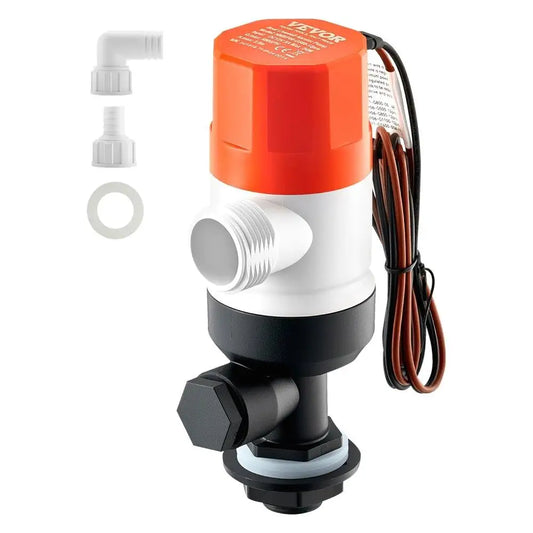 Livewell Pump for boat 12V 500 GPH Livewell Aerator Pump Straight 2 Inlets