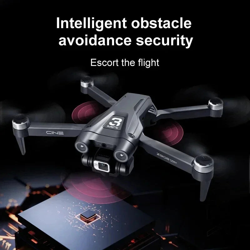 4K Professional WIFI FPV Drone, Obstacle Avoidance Brushless Four-Axis Folding RC Quadcopter