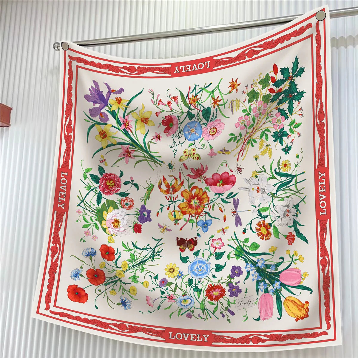 Square Scarf Women Fashion Floral Twill Silk Head Scarf For Lady