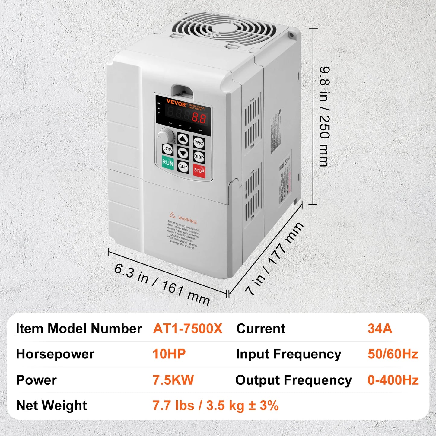 5HP4KW Single Phase 220V-240V Input to 3 Phase 220V-240V Output Variable Frequency Drive for AC Motor Speed Control