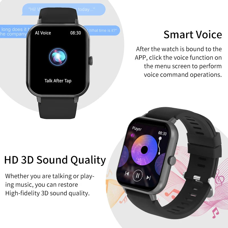 Smart Watch  Men, Woman Bluetooth Call Fitness Tracker Waterproof 1.83-inch Screen Watches Sport Ladies Men Smartwatch