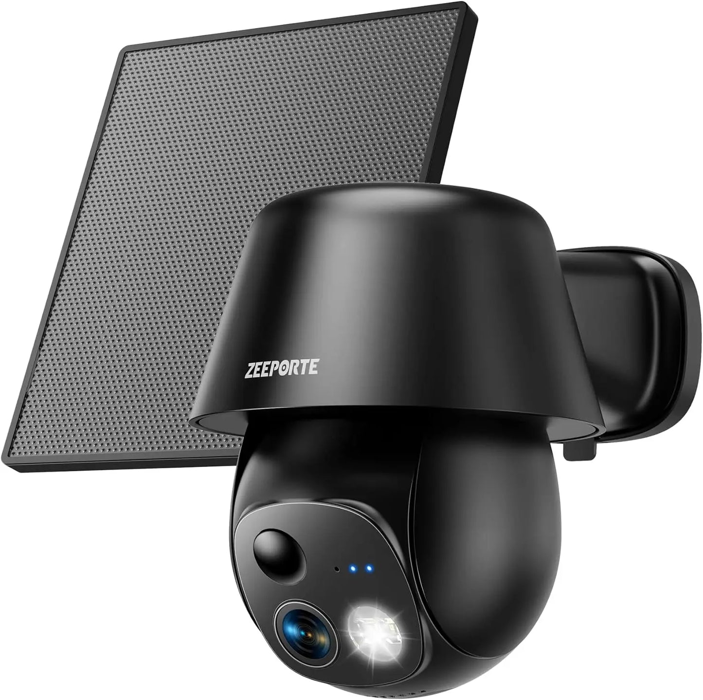 Wireless Outdoor Solar Security Camera with 2K Pan/Tilt, AI Motion Detection, Spotlight, Two-Way Audio, and IP65 Waterproof