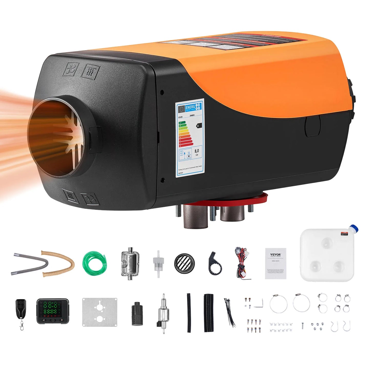 8KW Diesel Air Heater 12V Diesel Heater with Remote Control 10L Fuel Tank Diesel Parking Heater for RV Trailer Camper