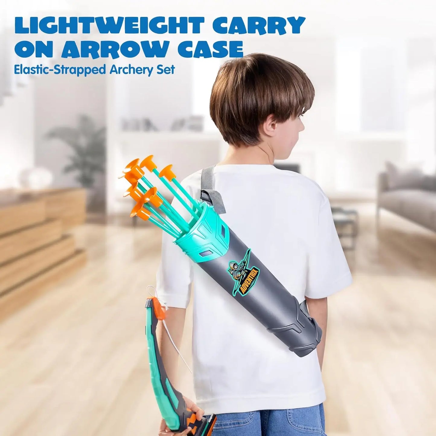 Kids Bow and Arrow Set, LED Light Up Archery Toy With 9 Suction Cup Arrows. Target for Kid Ages 6-12 Outdoor Play Gift