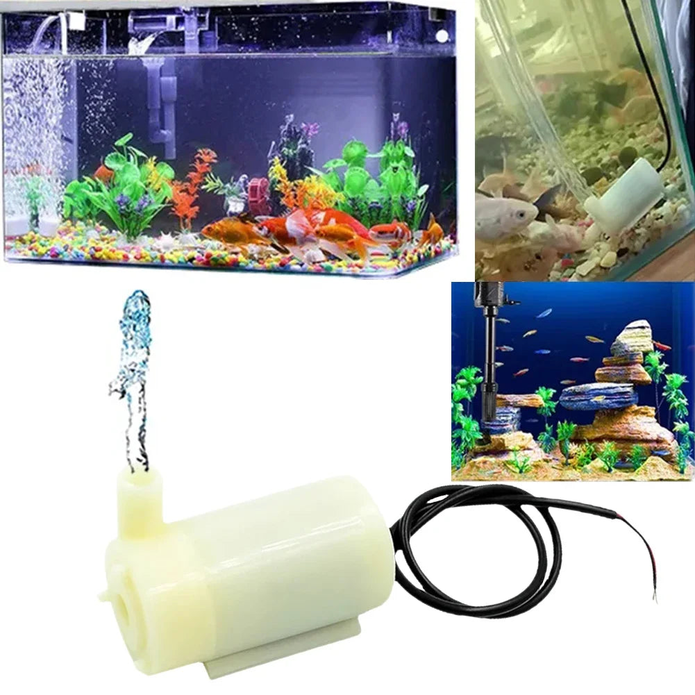 DC 3V 5V Micro Submersible Motor Pump with Flexible Tubing, Brushless Motor, Pump Silent, for Fish Tank, Fountain, Garden