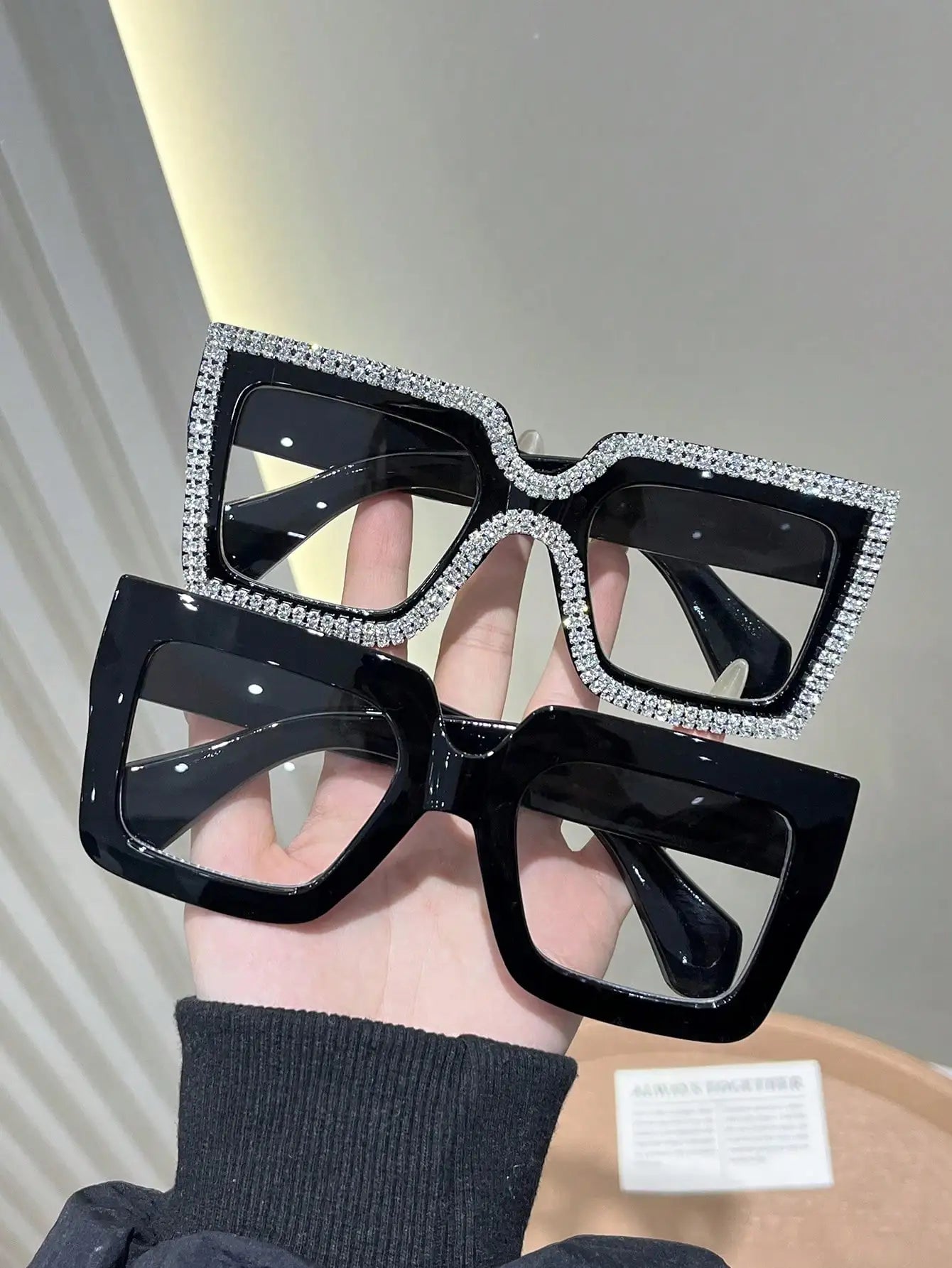 4-Pack Oversized Square Frame Plastic Sunglasses for Women - Clear, Leopard, Black, Gradient
