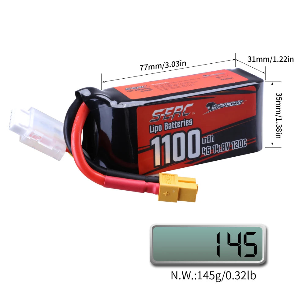 14.8V Lipo Battery 1100mAh 1300mAh 1500mAh 120C with XT60 Plug for RC